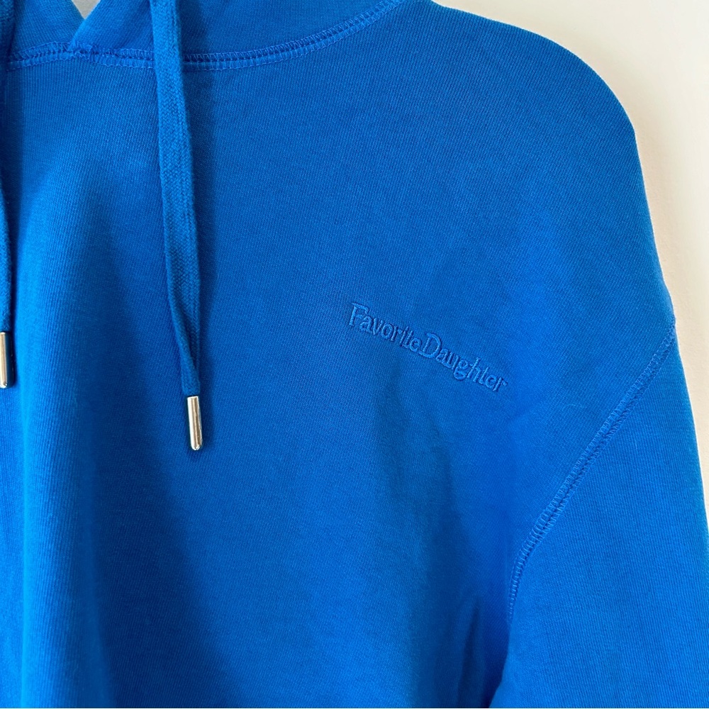 Favorite Daughter The Cropped Hoodie Skydiver Blue Size Medium - Picture 3 of 7